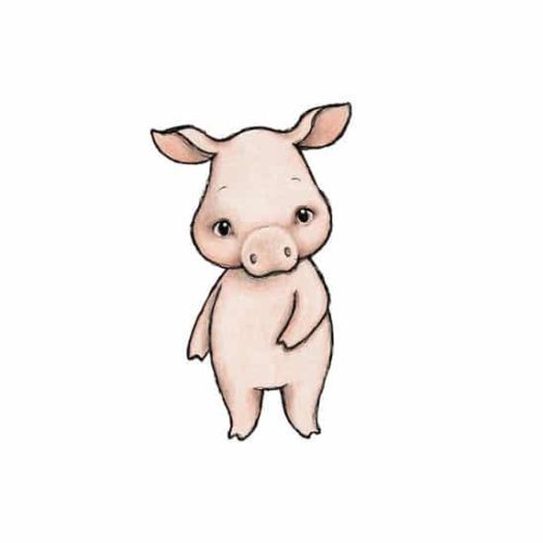 Animal Sticker for Nursery Decor - Pig from Farmhouse Animals