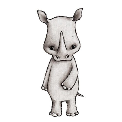 Savannah Animal Sticker for Nursery Decor - Rhino