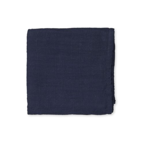 Light organic cotton swaddle in navy blue