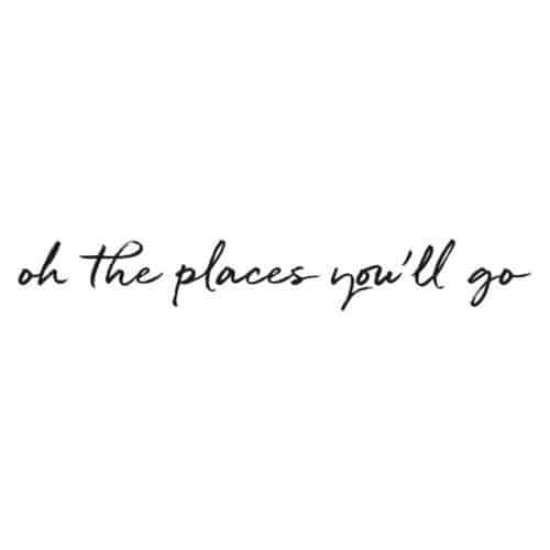Oh the places you'll go nursery wall decal for kids bedroom decor