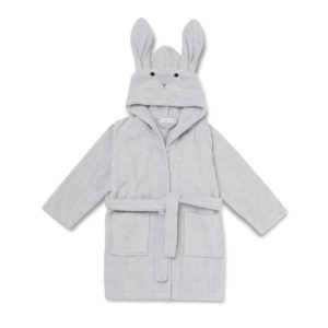 Grey Rabbit hood bathrobe for children