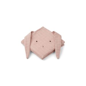 Rose coloured rabbit muslin wrap for babies