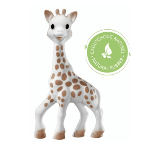 natural rubber baby teething toy giraffe
