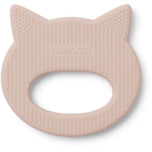 cute rose coloured cate shaped teether for babies