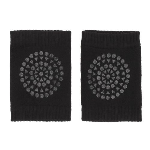 baby traction knee pads in black soft organic cotton